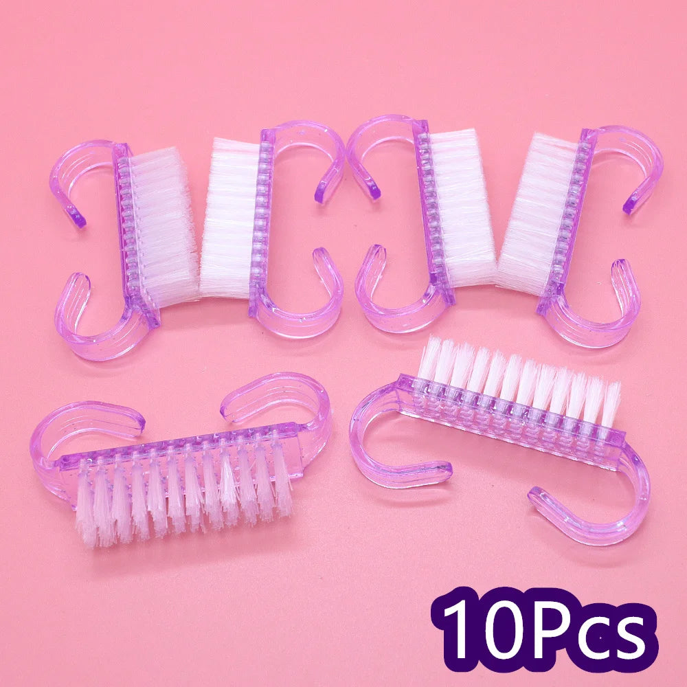 10 Acrylic Nail Art Brushes 4 Colors Manicure Tool Soft Dust Removal Zpaxo 10Pcs Purple