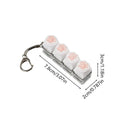 LED Keyboard Keychain Fidget Toy – Crystal Clicker Stress Relief Fidget Keychain Toy Zpaxo White