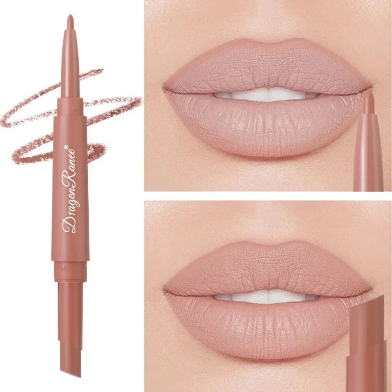 Waterproof Nude Matte Lip Liner Pencil Dual-ended Lipstick Lasting