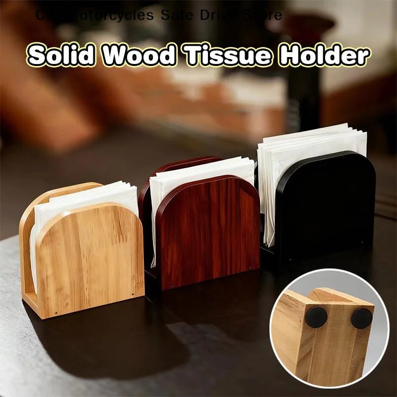 Wooden Napkin Holder Tissue Box Countertop Dispenser Kitchens Dining