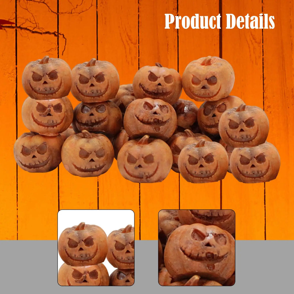 20-Pack Mini Halloween Resin Pumpkin Figurines – Home Decor Resin Holiday Figurines Zpaxo