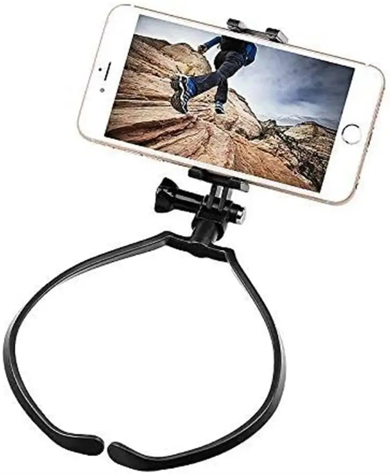 Hands Free Wearable Neck Lazy Phone Stand Universal Hanging Tripod For IPhone 15 16 Huawei GoPro DJI Sports Camera Selfie Stick Zpaxo Black