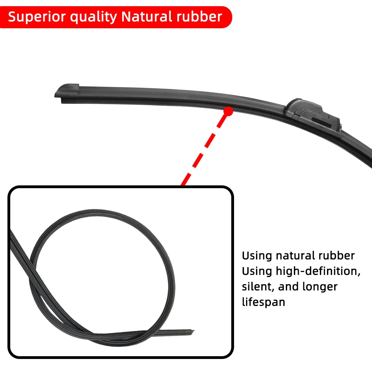 Universal Frameless Wiper Blades Soft Rubber Hook Mount Car Zpaxo