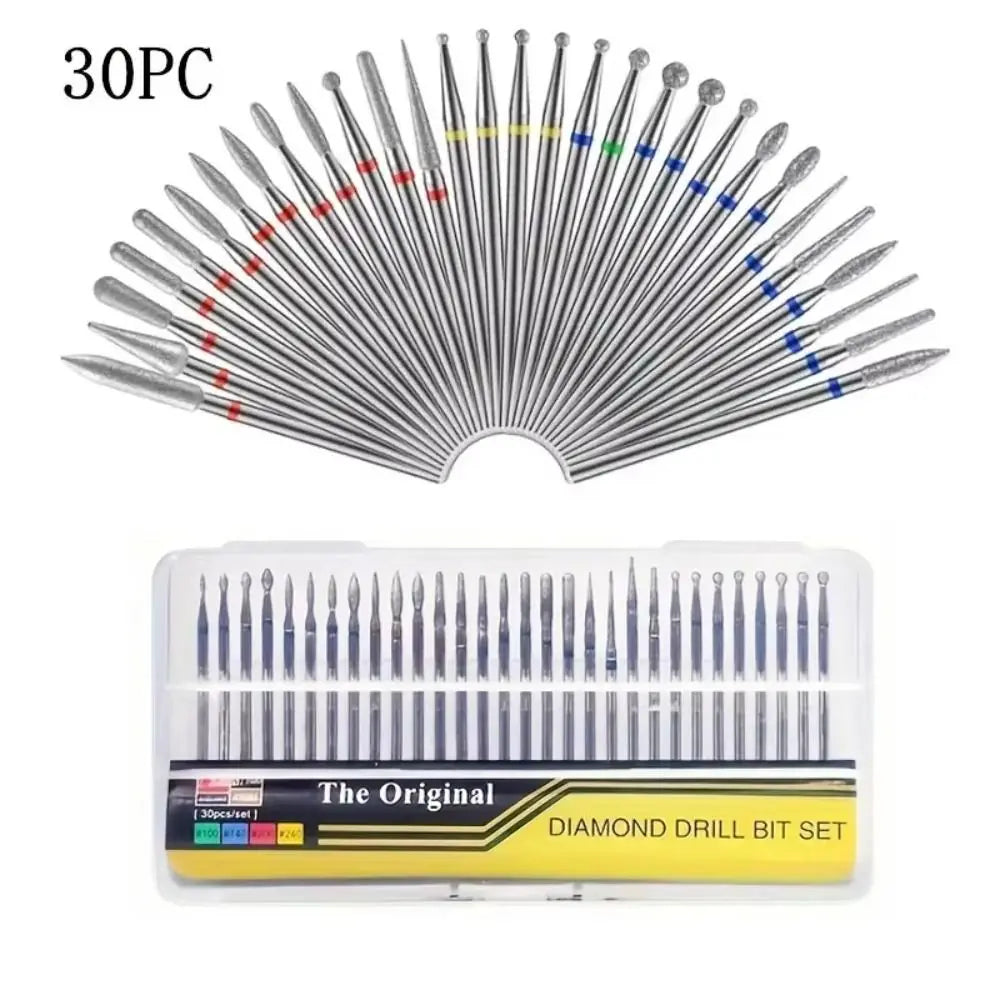 Durable Diamond Nail Drill Bits Cuticle Removal Cone Shape Buffing Zpaxo
