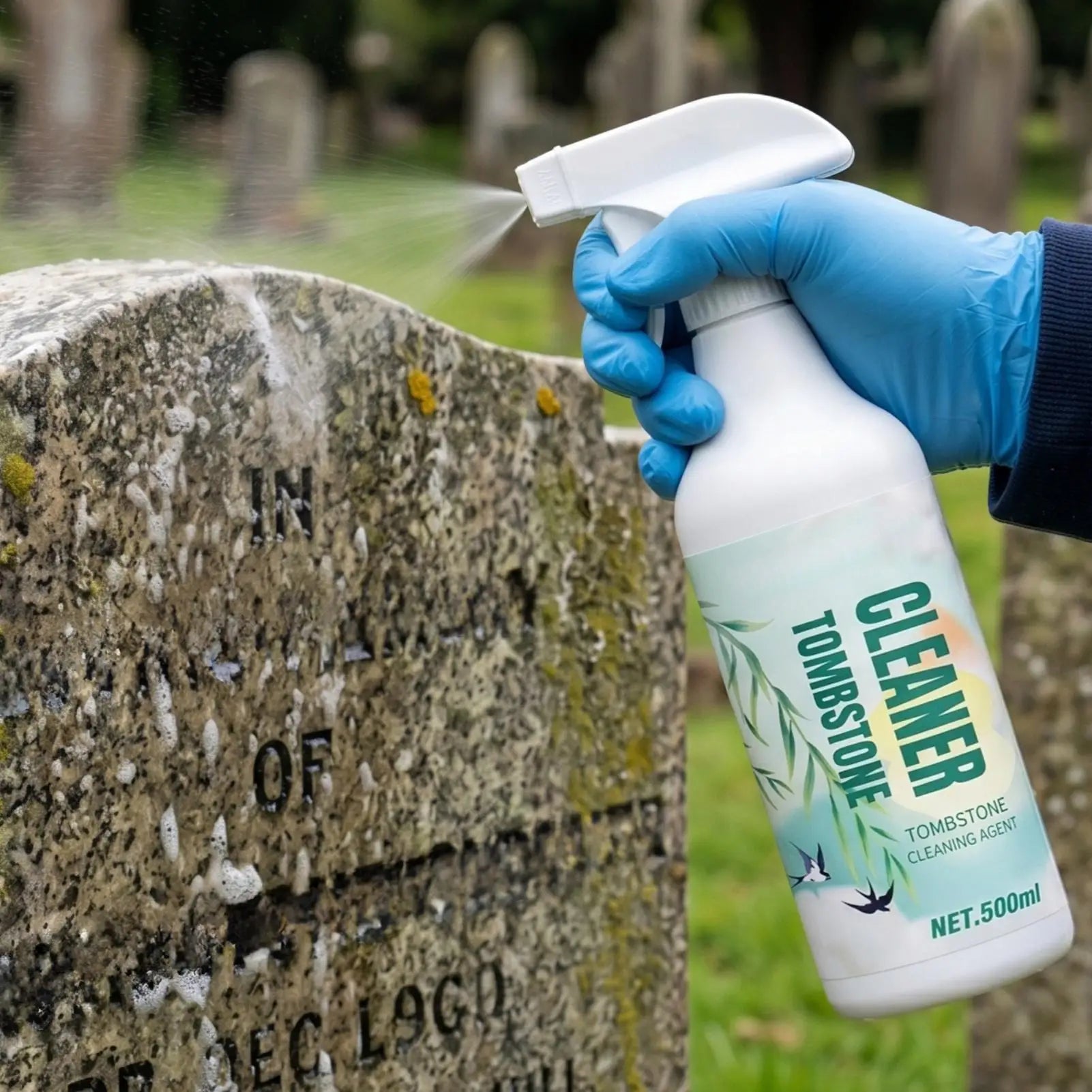 Tombstone Cleaner Spray Granite Marble Stain Remover D2 Biological