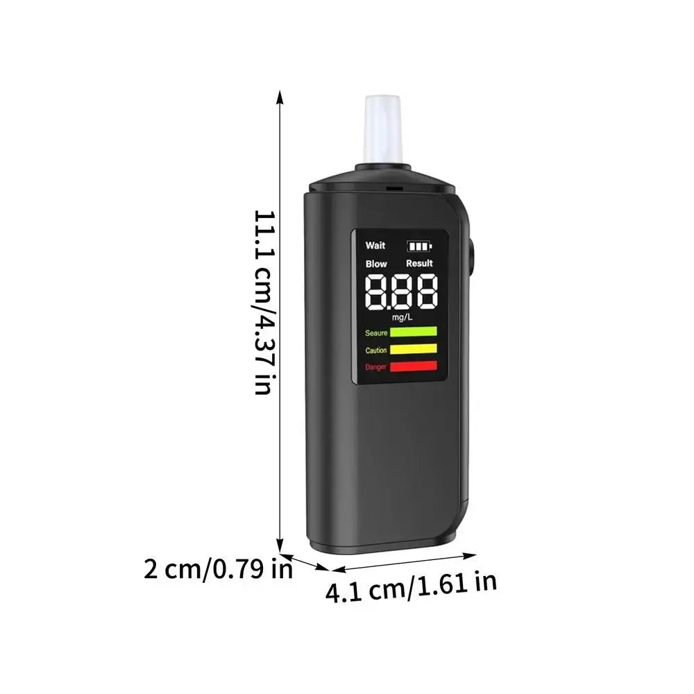 LED Digital Display Breathalyzer Analyzer Non-Touching Blowing LED Screen Digital Breathalyzer Durable Anti-slip Zpaxo