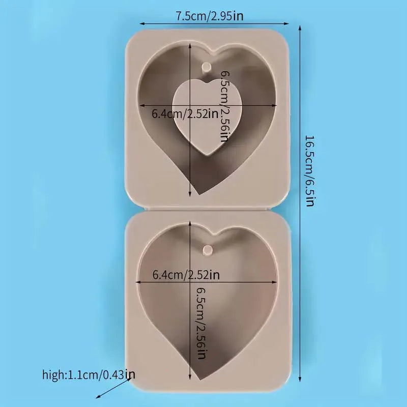 1pc Silicone Heart Round Shaped Aromatherapy Plaster Mold for Diffuser Stones - DIY Crafts, Jewelry Making Accessories Zpaxo