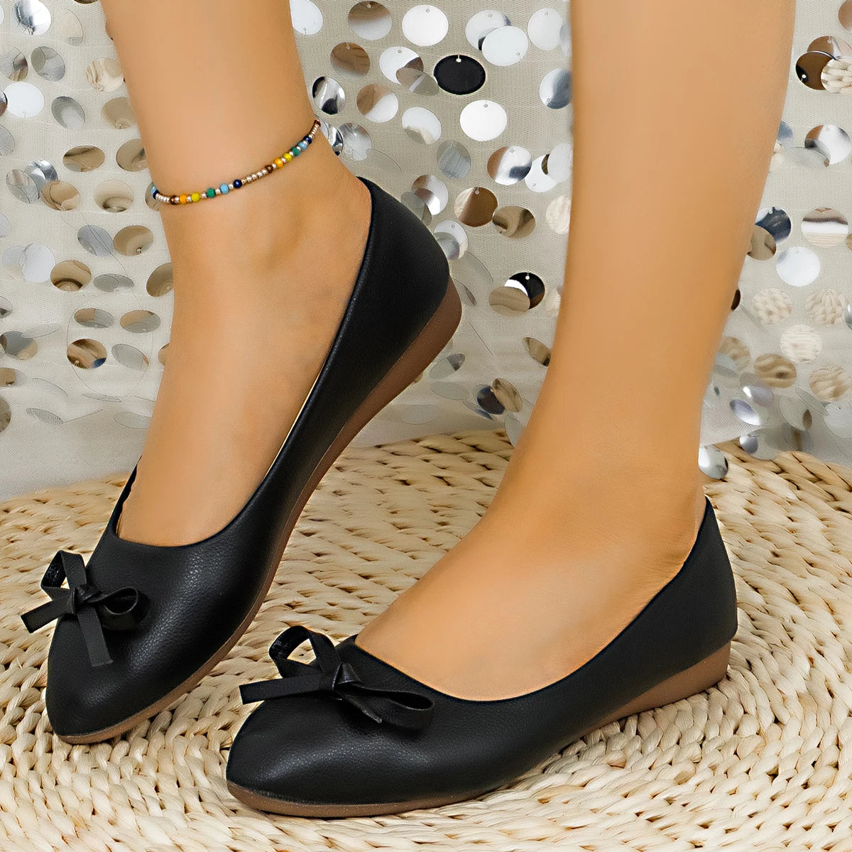 Women Flats Spring Summer Low Comfort Loafers Elegant Red Ballet Flat Zpaxo black 36