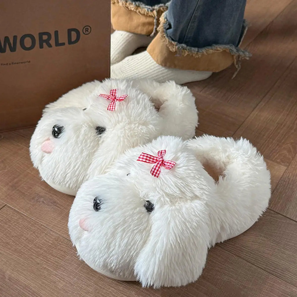 Fluffy Cartoon Women's Home Slippers Winter Cute Plush Luxury
