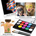 Water-soluble 15 Face Body Paint Palette Cosmetic Safe Non-toxic Zpaxo 15 color face paint