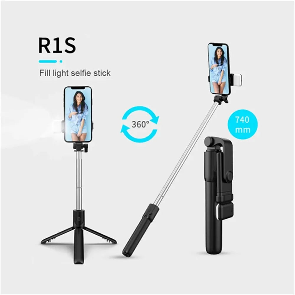 New Bluetooth Selfie Stick Mobile Phone Holder Retractable Portable Multifunctional Mini Tripod with Wireless Remote Shutter Zpaxo
