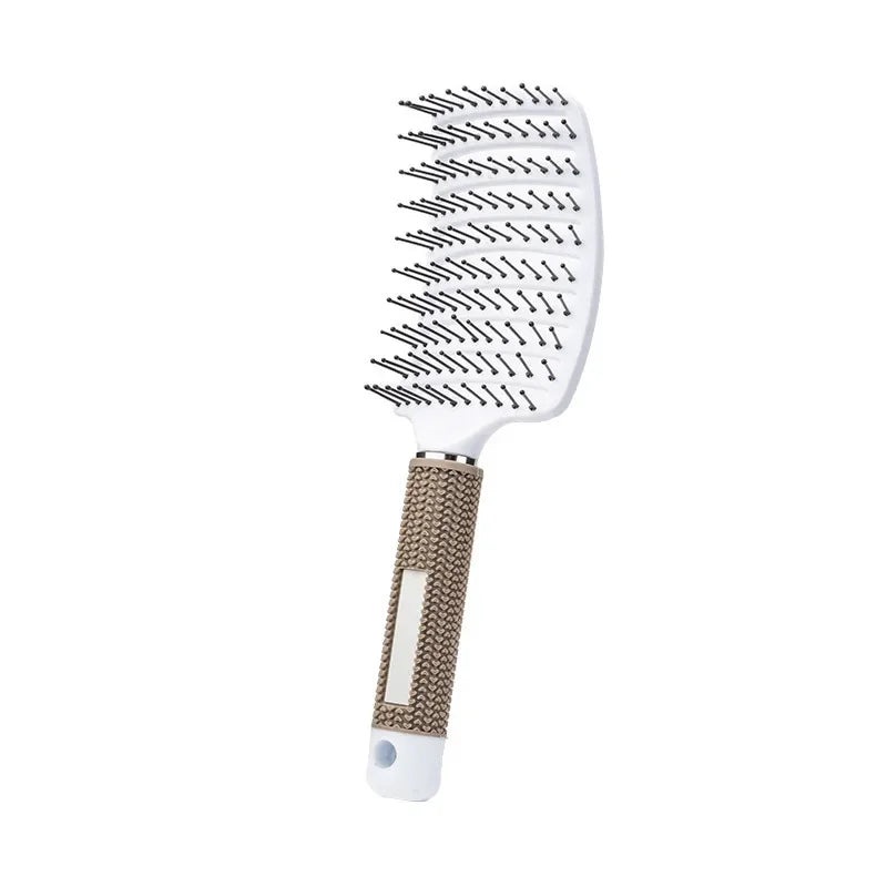 Hair Brush Scalp Massage Comb Hairbrush Bristle;Nylon Women Wet Curly Detangle Hair Brush for Salon Hairdressing Styling Tools Zpaxo white hairless