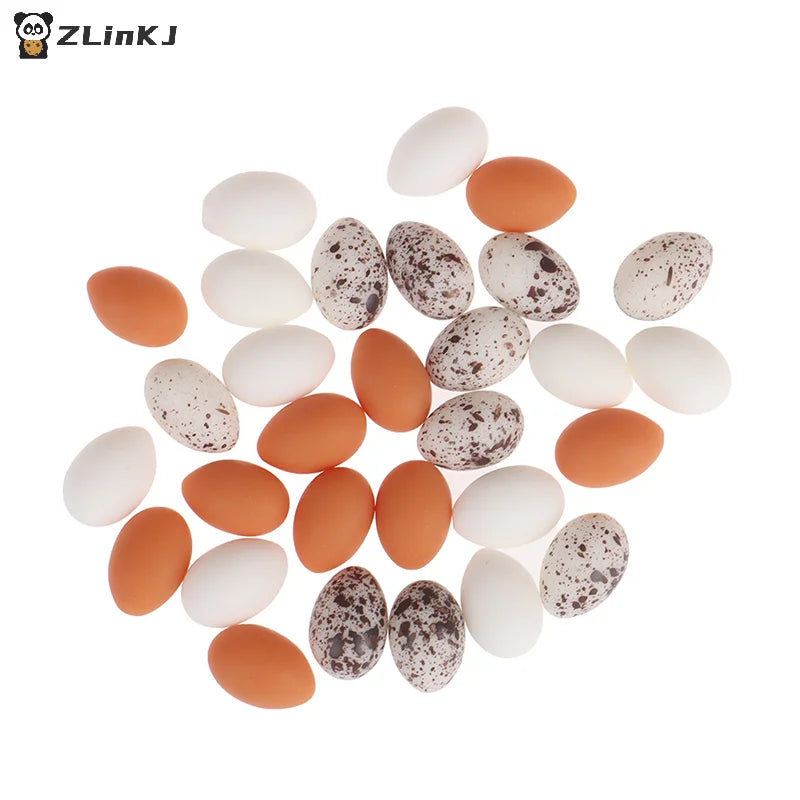▶10Pcs Dollhouse Miniature Simulation Eggs Food Model Pretend Play Kitchen Toys Zpaxo