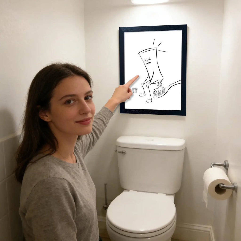 Funny Bathroom Wall Decor 30x40cm Unframed Poster Humorous Pinching