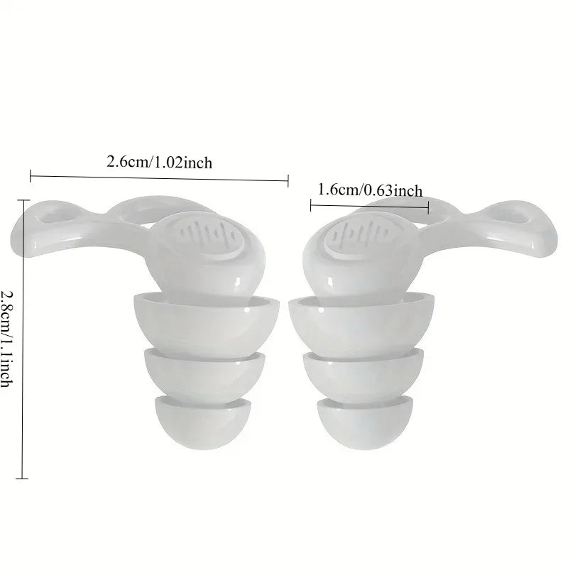1 2 Pairs Professional 3-Layer Noise Canceling Earplugs Ultra Soft