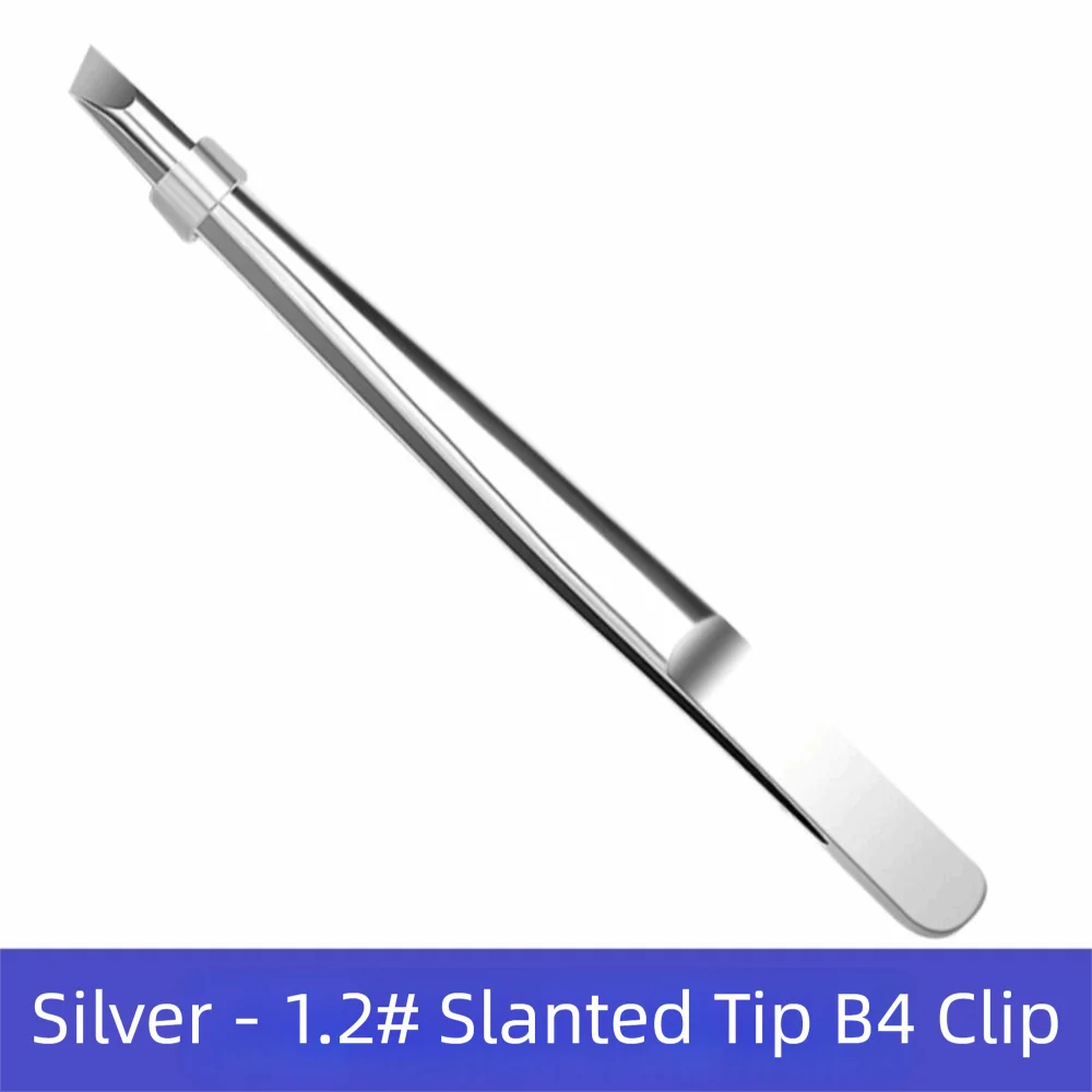 Stainless Steel Eyebrow Tweezers Flat Slant Tip Precision Facial Hair Zpaxo
