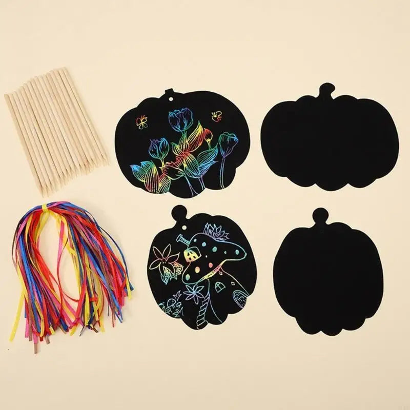 Rainbows Scratch Paper Children Creative Play Halloween Bookmarks
