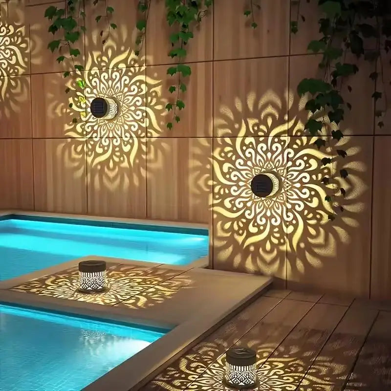 Solar LED Mandala Fence & Wall Light – Outdoor Garden Decor