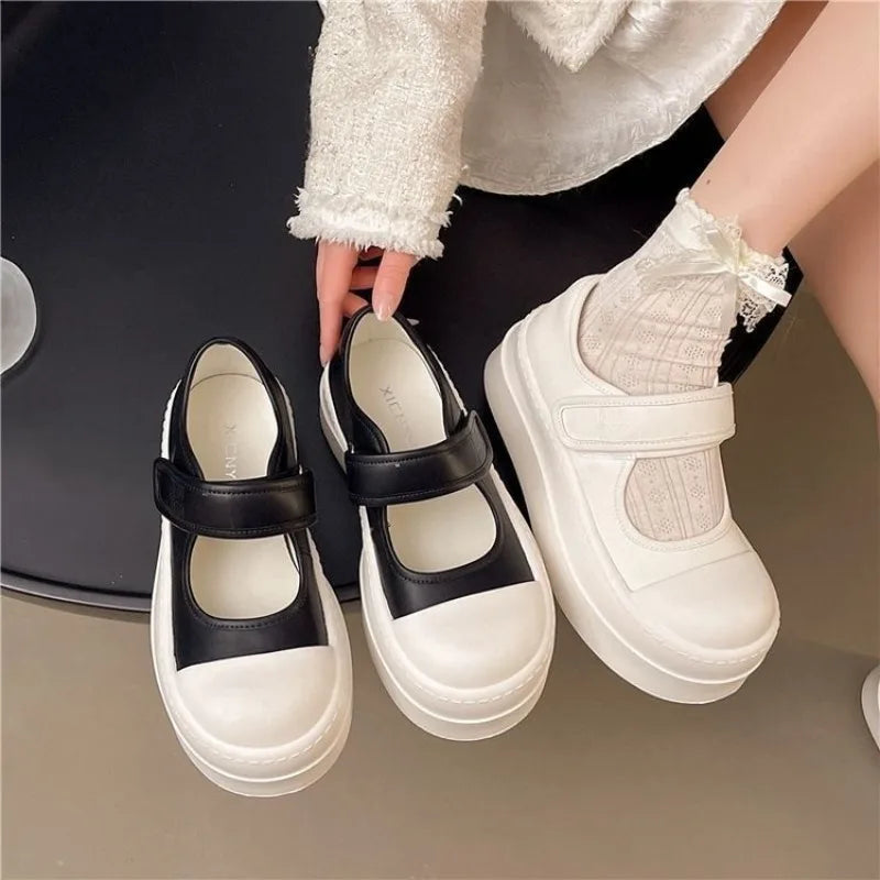Uniform Canvas Shoes Female Hong Kong Taste Niche Retro Big Head