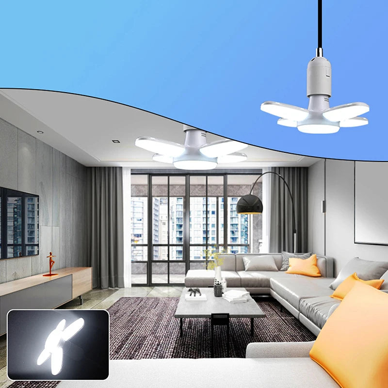 Living Room Styling Light Bright E27 LED Bulb Fan Leaf Indoor Ceiling Zpaxo