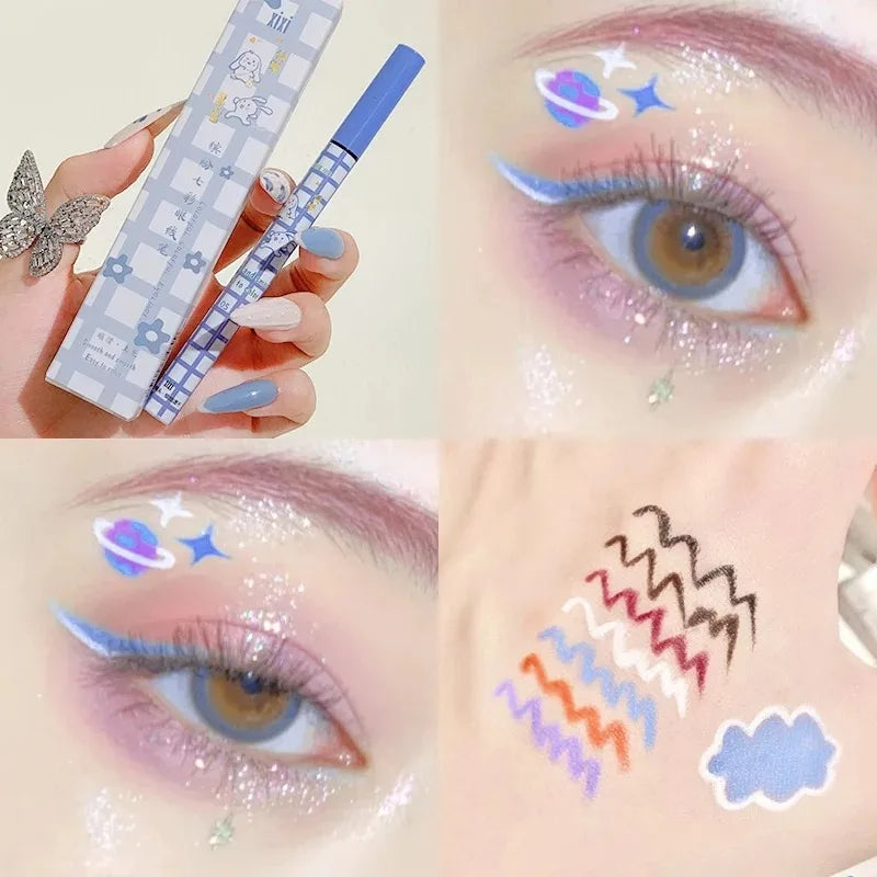 Colorful Liquid Eyeliner Pencil Matte Waterproof Not Blooming Long
