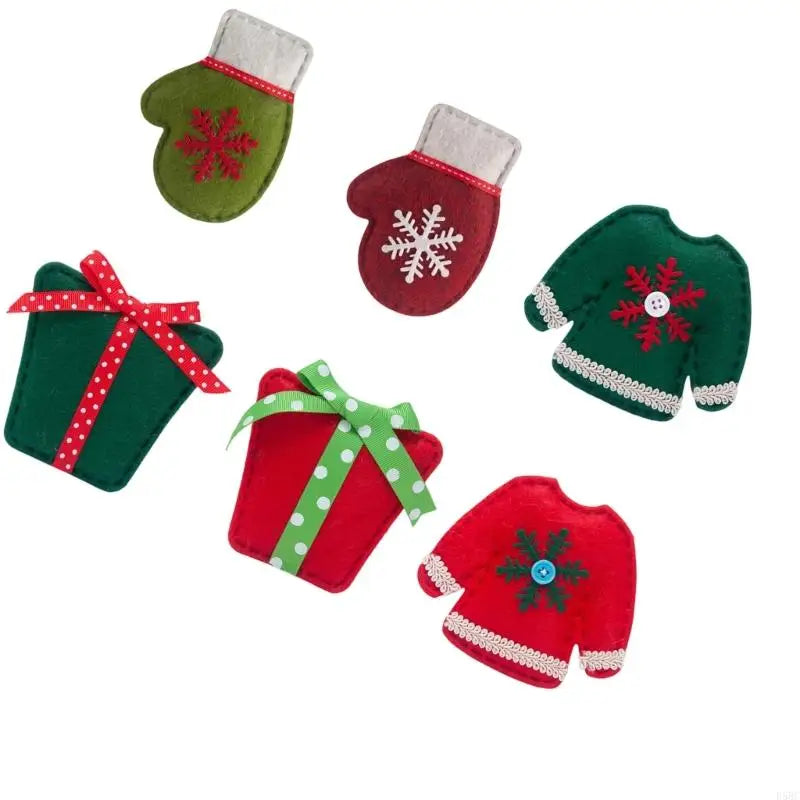 Christmas Tree Fabric Ornament Cartoon Santa Snowman Reindeer Hanging