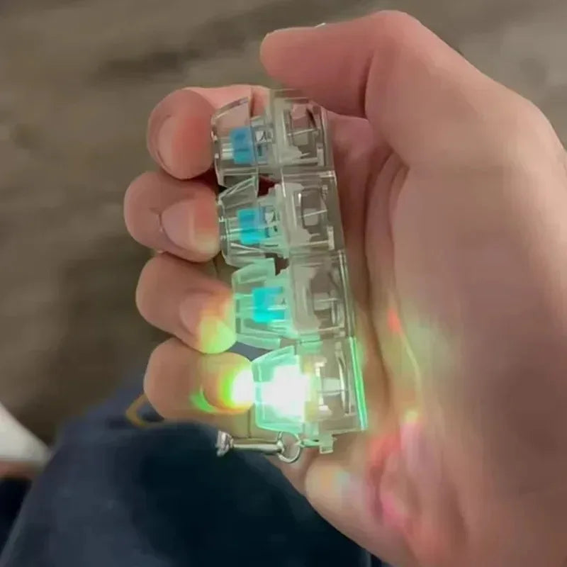 Light Up Keyboard Key Keychain Stress Relief Fidget Toy Clickable