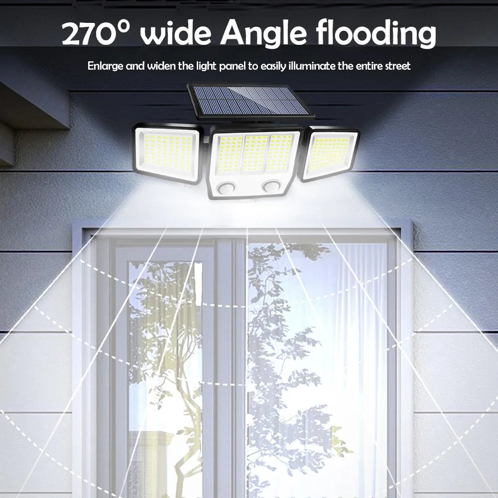 236/366LED Solar Motion Sensor Lights Outdoor Waterproof Solar Floodlight Wall Light 3 Mode Solar Security Lights Garden Yard P Zpaxo