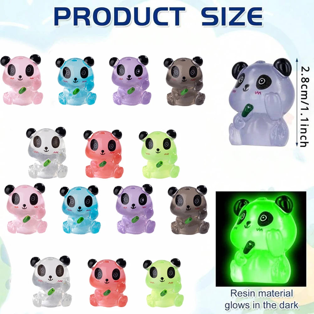 7/14/21Pcs Luminous Mini Resin Panda Figurines Glow in The Dark Panda Animal Miniature for Landscape Garden Home Decor Zpaxo J2506057 21Pcs