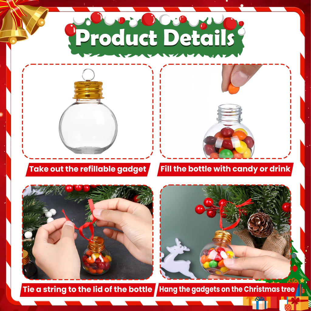 50ml Christmas Snowball Bottle – Refillable Tree Ornament