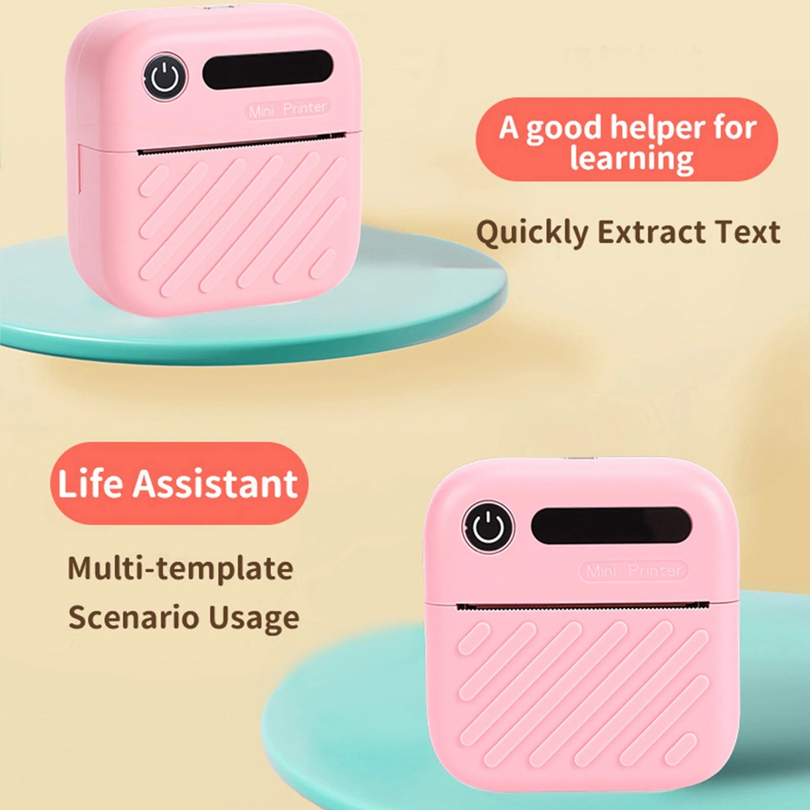 Thermal Printer 200DPI Sticker Printer Inkless APP Control Portable Bluetooth Sticker Maker Type C for Study Notes Labels Zpaxo