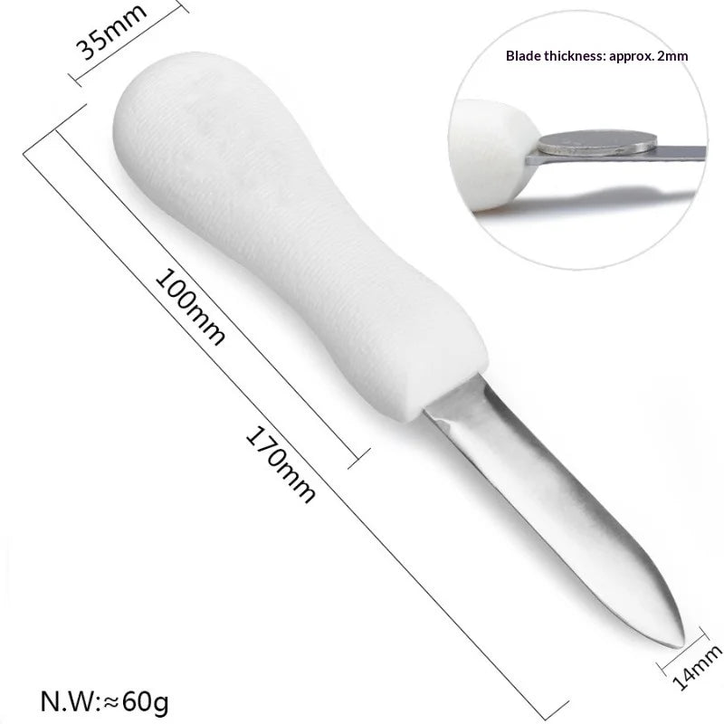 Stainless Steel Oyster Knife with Anti-Slip Handle | Scallop Oyster Shucking Knife Zpaxo