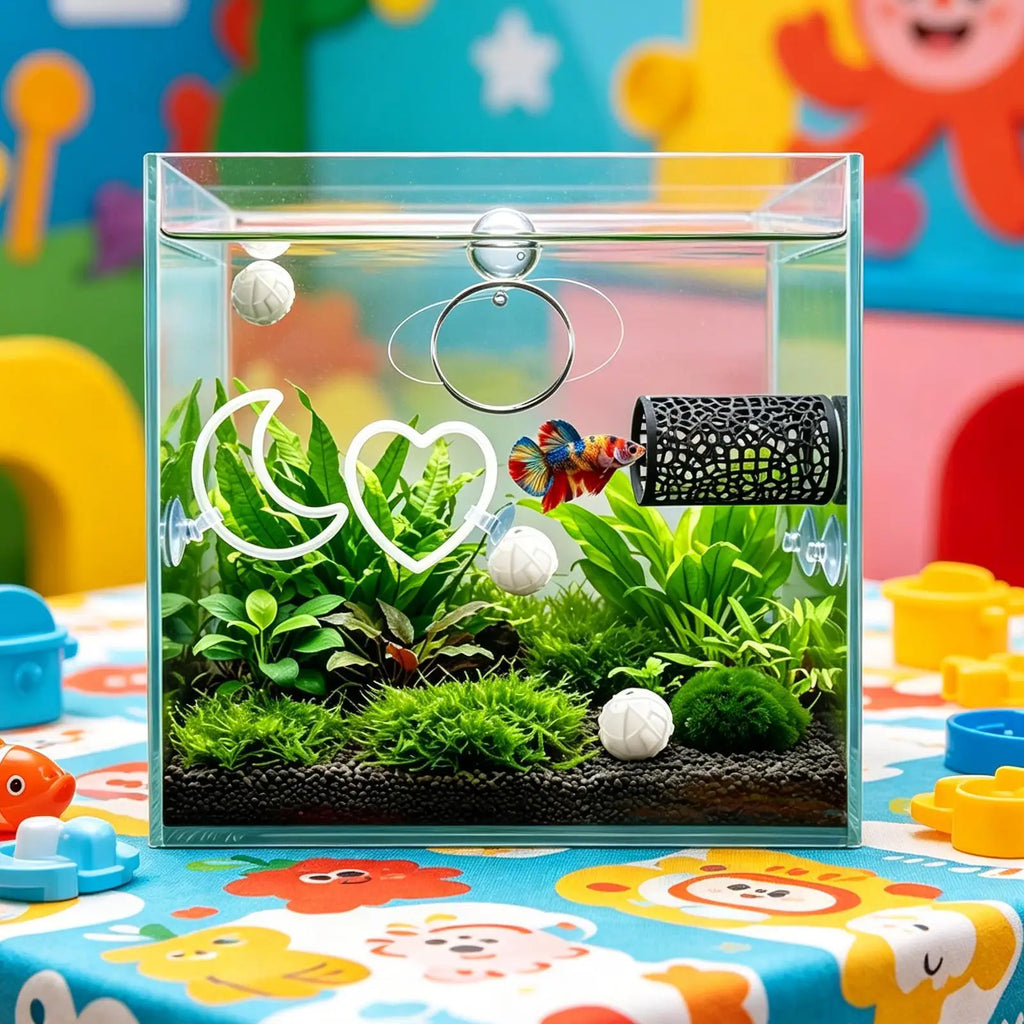 Betta Enrichment Toys 7 Training Moon Heart-shaped Ring Tank Decor