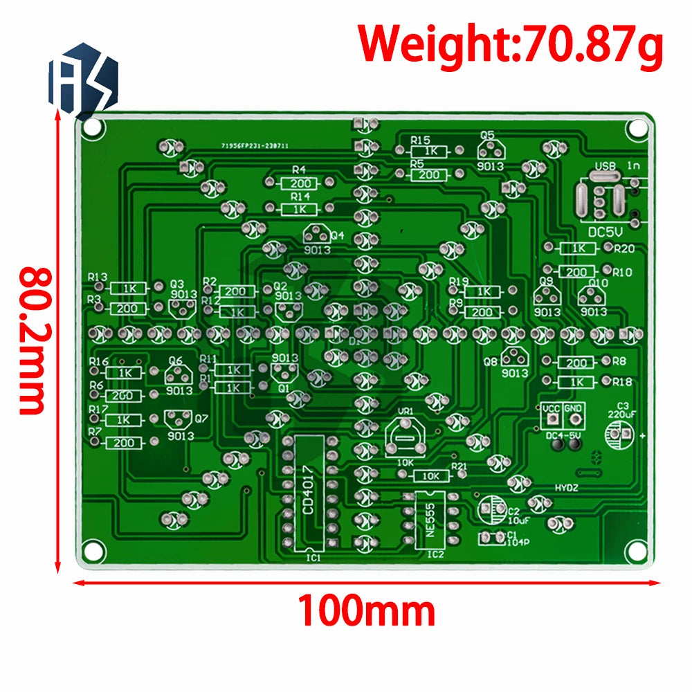 NE555/4017 Explosion Light & Cross Water Flow Light DIY Kit - Flowing Light Electronic Component Assortment for DIY Projects Zpaxo