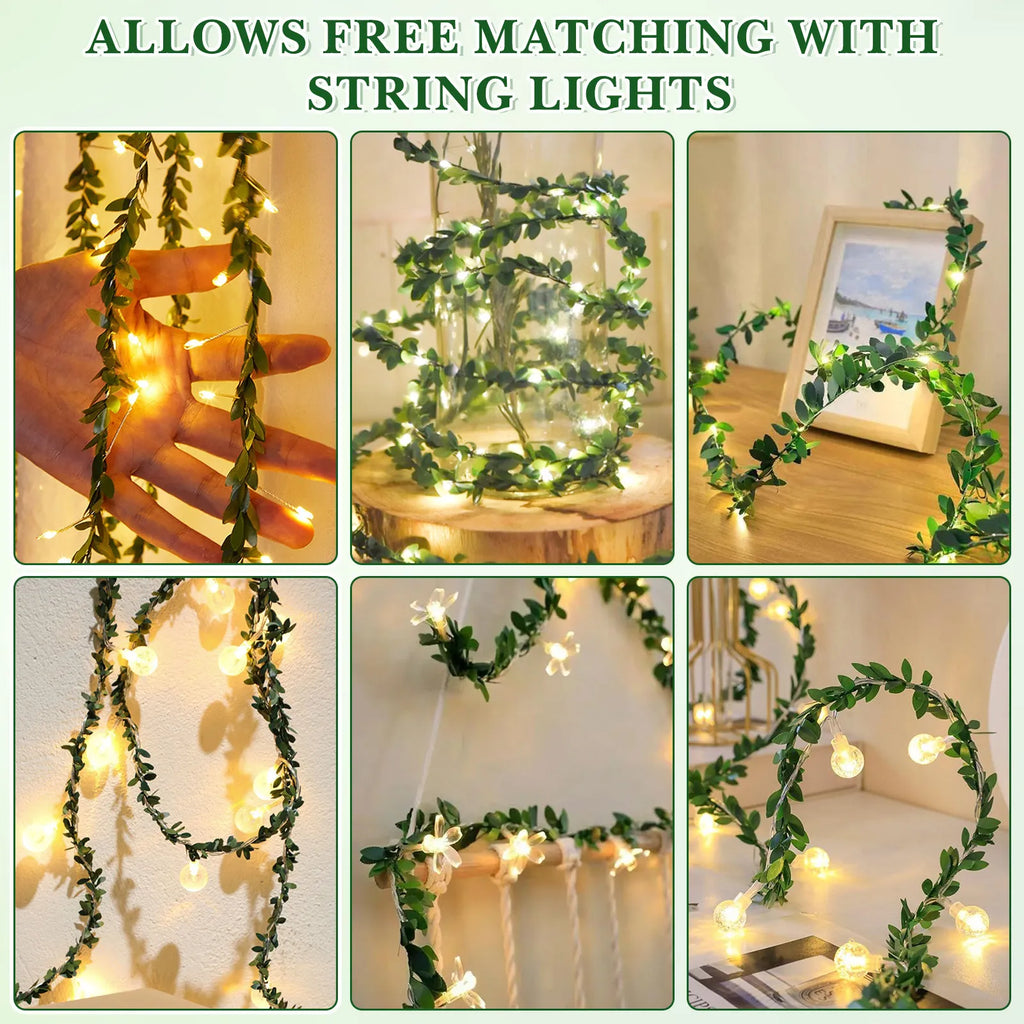 7 5m Lifelike Green Leaves Vine Garland Natural Looking Foliage