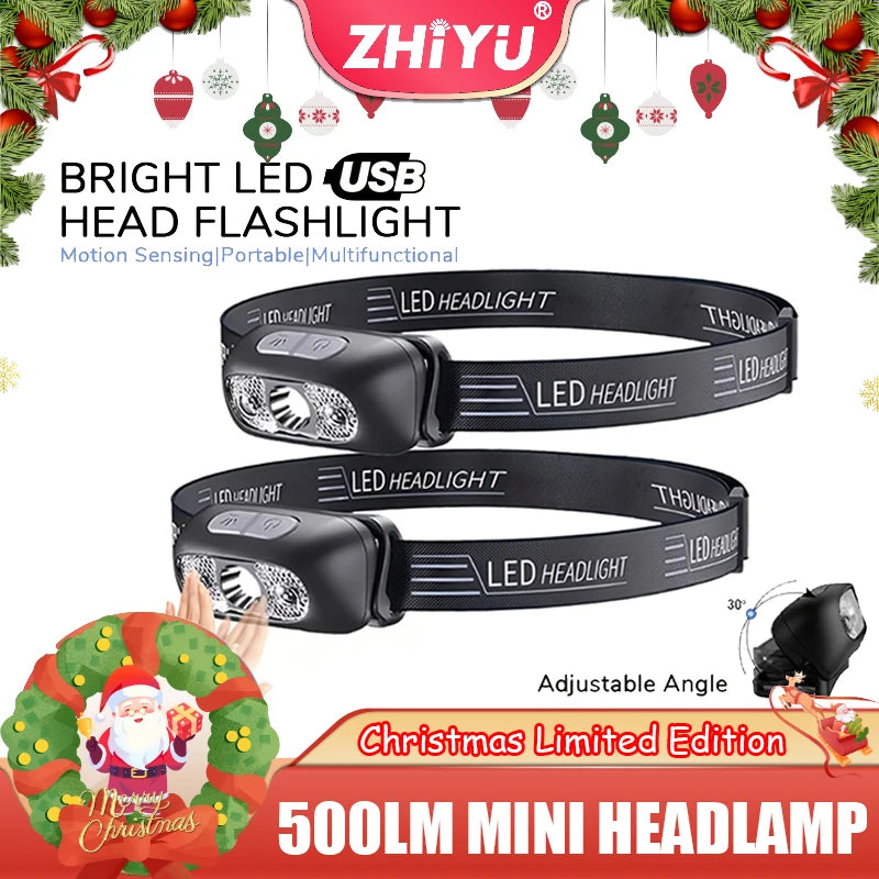 500 Lumen LED Headlamp – USB Rechargeable & Motion Sensor LED Headlamp Zpaxo