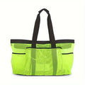 Extra Large Beach Bag Mesh Straps Zipper Pockets Trips Zpaxo Green