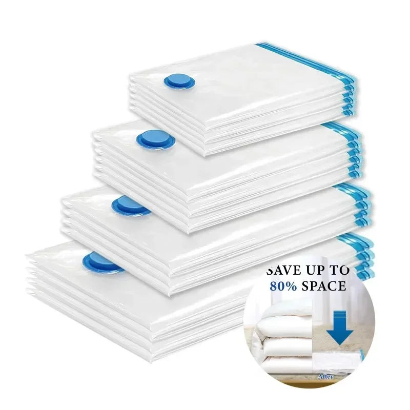 Vacuum Bag With Valve or Pump for Clothes Storing Large Plastic Compression Empty Bag Travel Accessories Storage Container Zpaxo