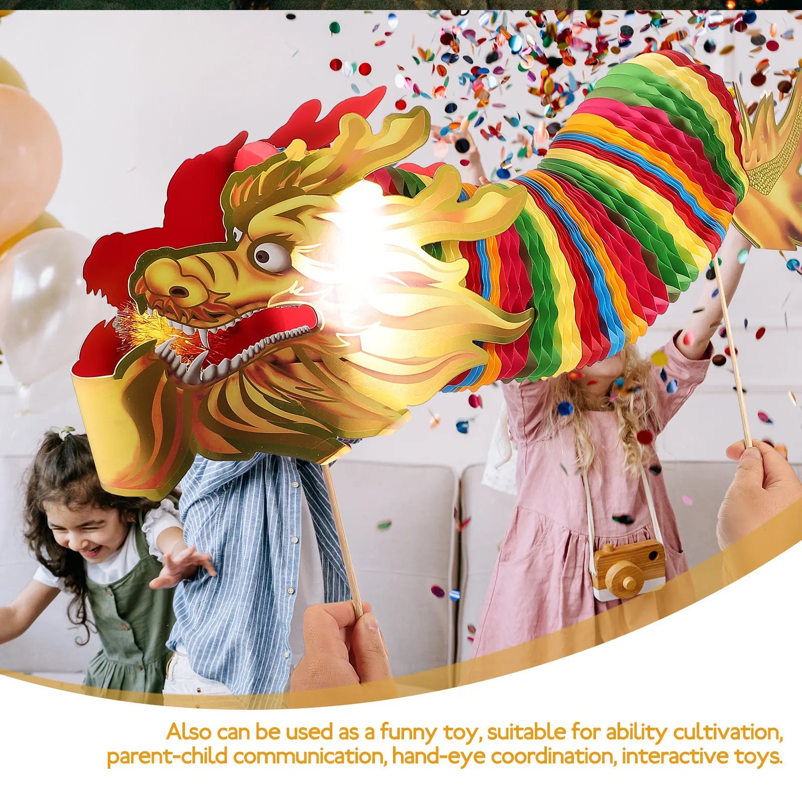 Red Dragon Paper Craft Chinese Year Decorations Festival Party Photo