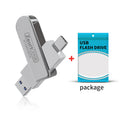 Zsuit USB Flash Drives Rotate USB-C Pendrive 64GB 128GB USB3.0 Type-C Pen Drives 2in 1 U Disk for iPhone Laptops Memory Stick Zpaxo 128GB 3.0 GRAY