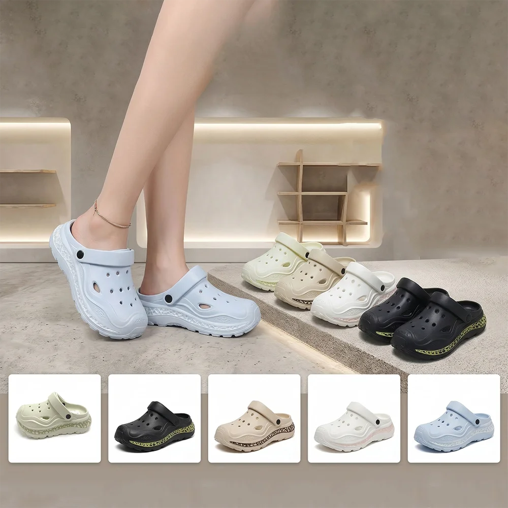 SHAJI Unisex Closed Toe Cloud Clogs Breathable Quick Dry Non Slip
