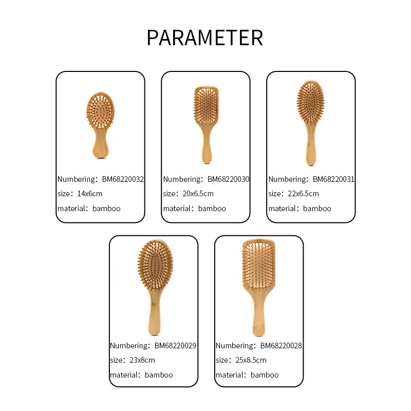 Bamboo Hair Brush Women Styling Hair Comb Hairbrush Wide Teeth Bamboo Combs for Hair Smooth Massage Scalp Brush Barber Comb Zpaxo