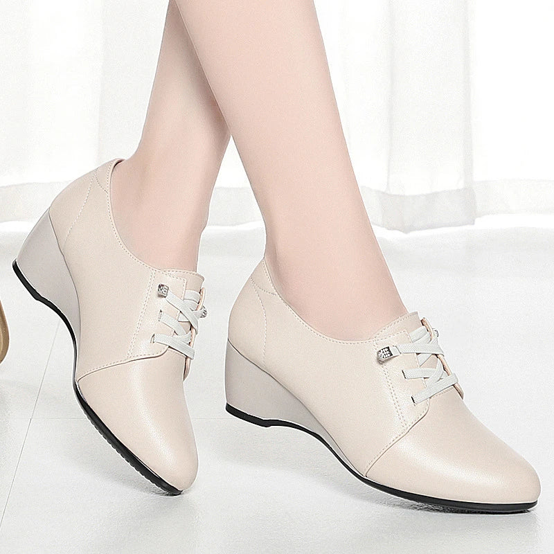 Mom Shoes Soft Sole Comfortable Singles Middle-aged Flat Elderly Zpaxo BNQ3877 White 35 China Mainland
