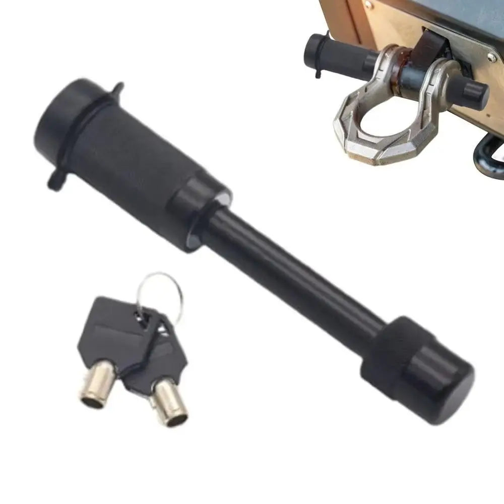 Metal Anti-Theft Lock Corrosion Resistant Dust Resistant Caravan Lock Black Universal Fit Anti-theft Trailer Hook Outdoor Use Zpaxo