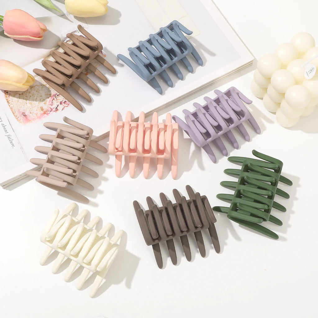 Double Sided Hair Clip Comb Women Frosted Toothed Non-slip Black