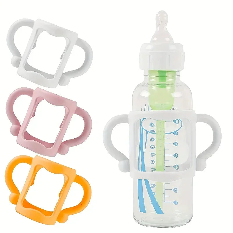 Easy Grip Handle, Can Accommodate Most Bottles - BPA-free Soft Silicone ,Silicone Bottle Handle For Narrow Baby Bottles Zpaxo