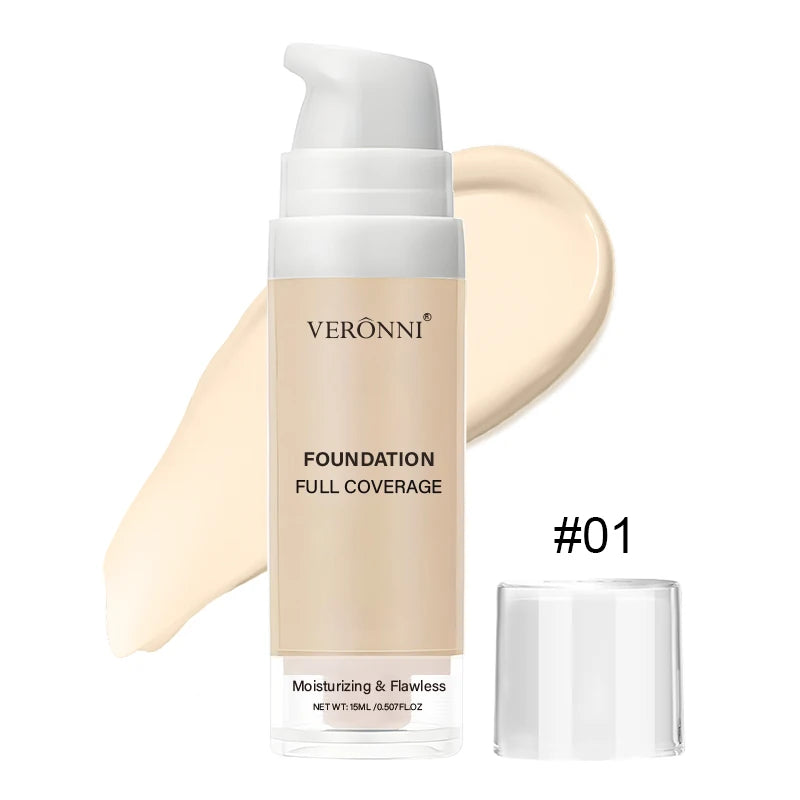 Natural Matte Pro Flawless Liquid Foundation,Full Coverage,Waterproof,Long-Lasting Concealer Makeup for Dark Circles,Blemishes Zpaxo 01
