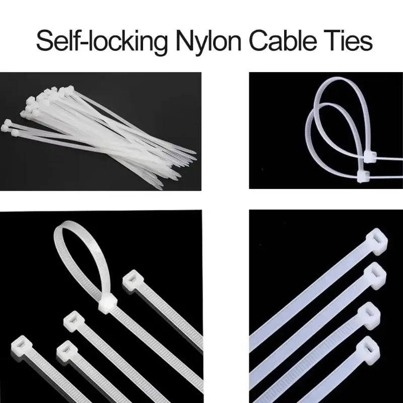 Black Cable Ties Nylon Adjustable Self-locking Fastening Rings Zip Tie Cable Wires Fixing Ties for Home Offices Industrial Zpaxo