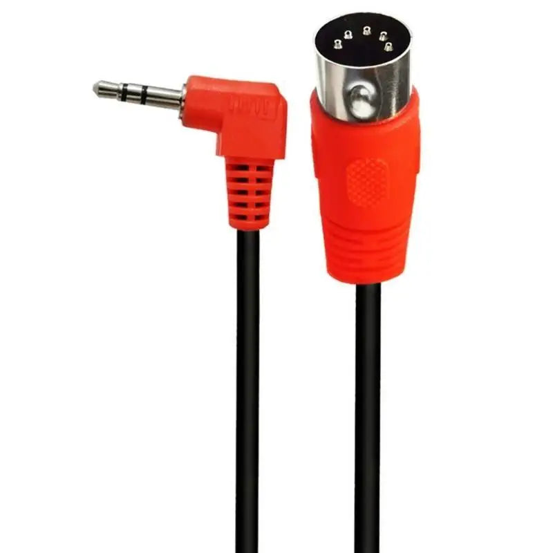 652F 90 Degree 5Pin DIN Cable 3.5mm TRS to DIN 5PIN Male Stereo Plug Adapter Cord for Sound Card and Instrument Zpaxo