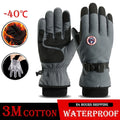 Men's Winter Cycling Gloves Outdoor Sports Waterproof Motorcycle Heated Ski Touch Screen Fleece Women Non-slip Warm Full Finger Zpaxo GLO-0004-GREY XXL